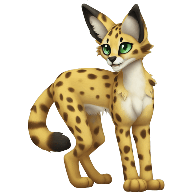 Anthro Epic Edgy Colorful Serval-Vernid-Trico full body emoji