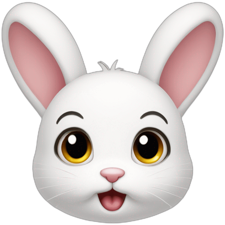 innocent but surprised bunny cute emoji