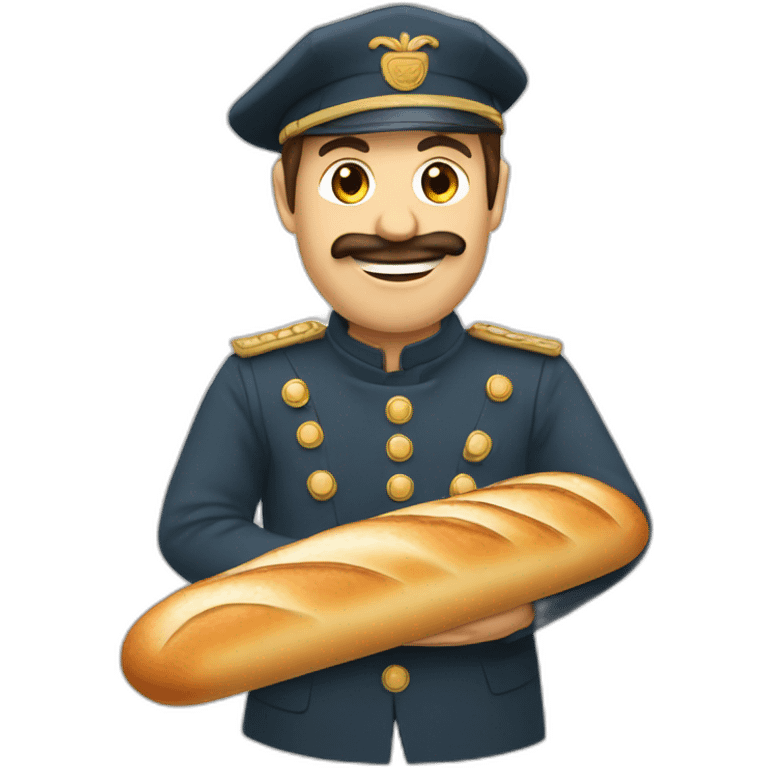 un françaisla baguette, le berret emoji