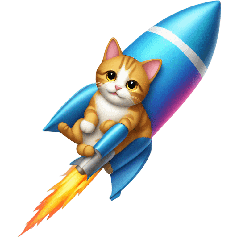 A cat on a rocket emoji