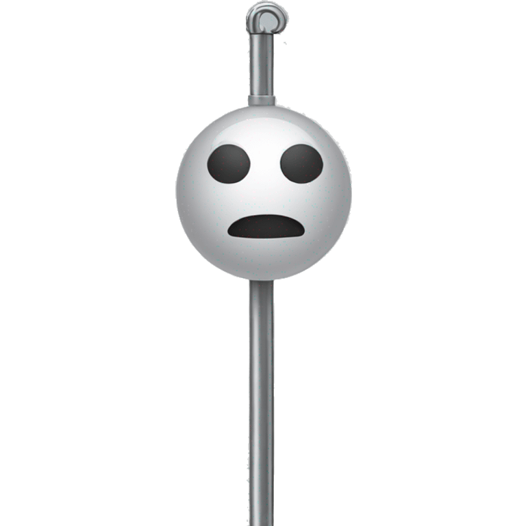 Hanging on a vertical chrome pole  emoji