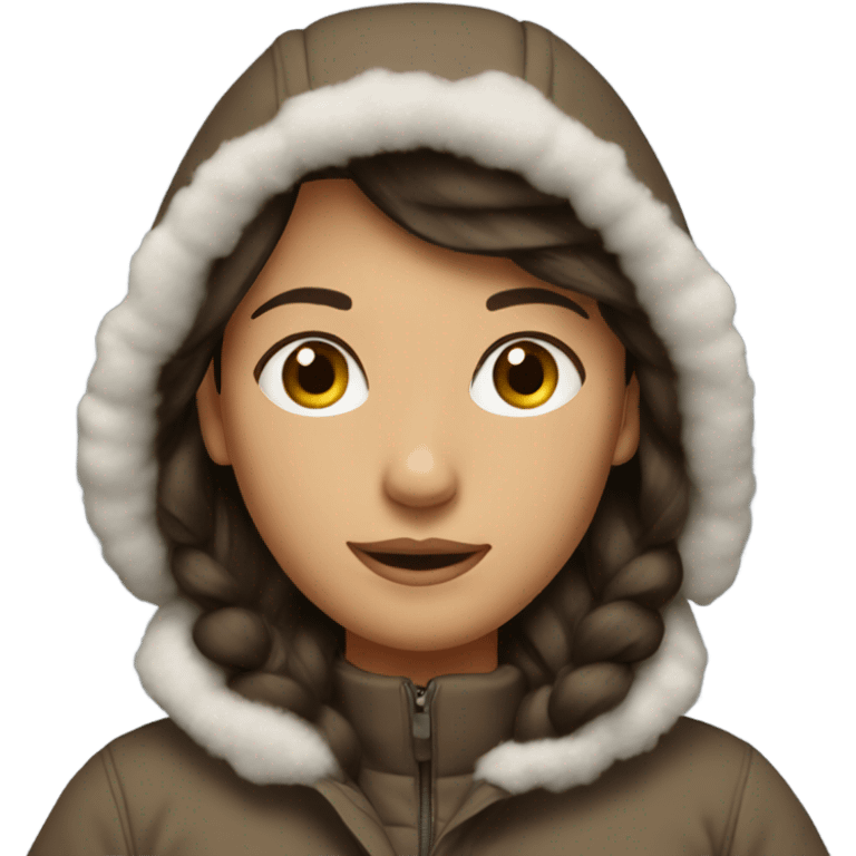 Brunette in a snowsuit emoji