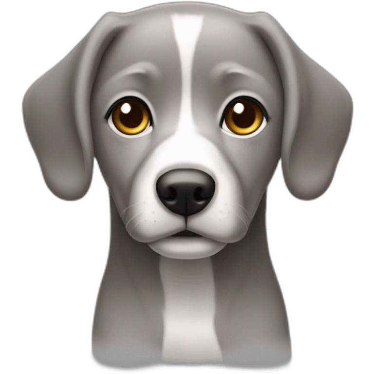 Perrita color gris es rizada tiene los ojos café emoji