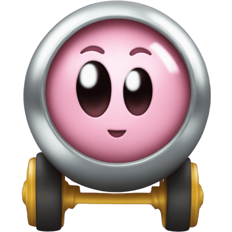 cute eyes Kirby Metal ball with on 4 car wheels  emoji