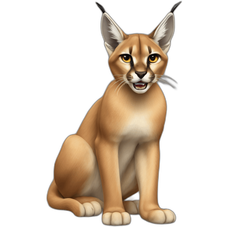 hissing caracal cute emoji