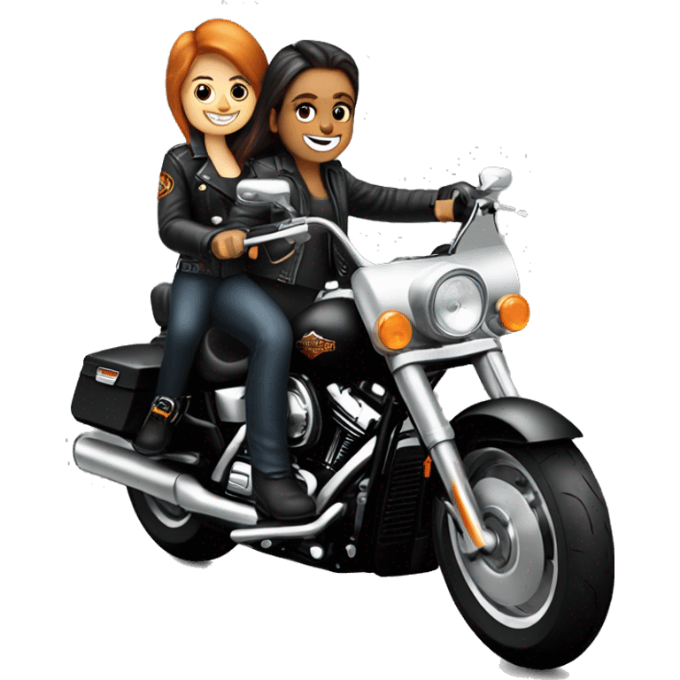 Harley Davidson with girl  pillion emoji