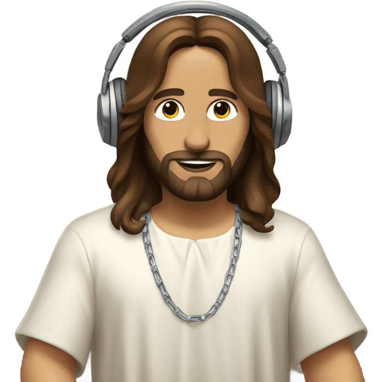 Jesus Christ DJing emoji