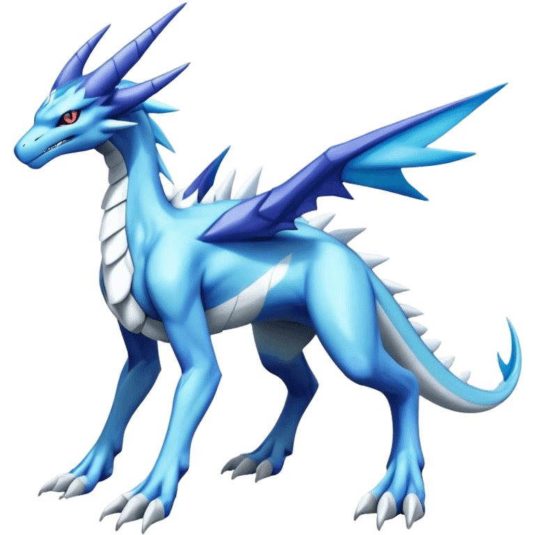  Cool Edgy Shiny Godly Ethereal Digimon-Suicune-Dialga-Kyurem-Latios-Reptile, full body, four legs emoji