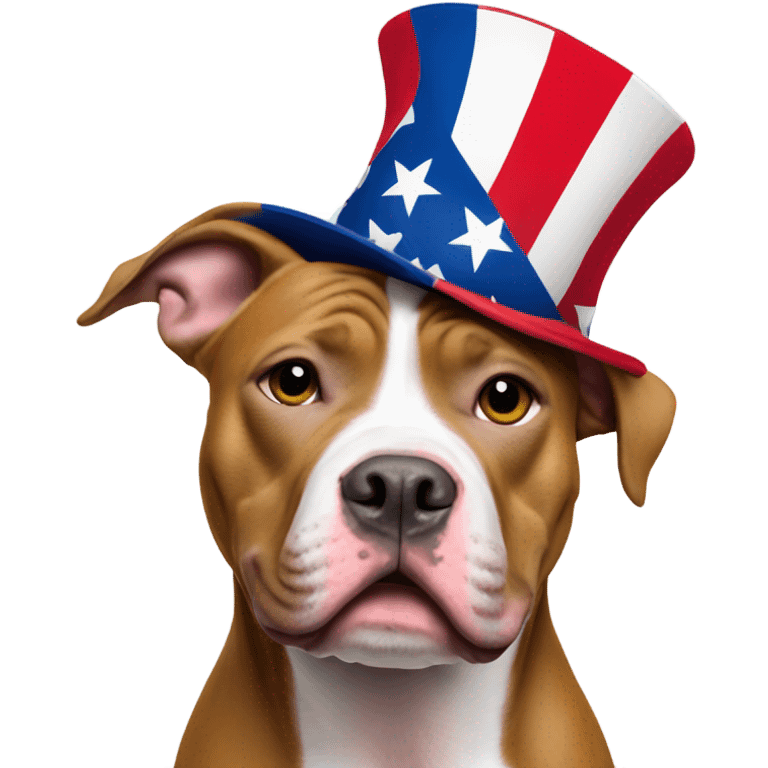 Pitbull with make America great again hat emoji