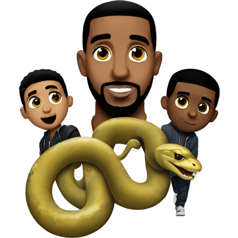 diddy and drake together with snakes emoji