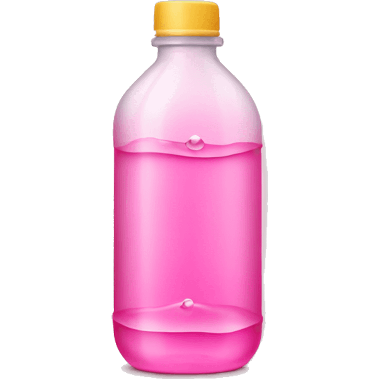 plastic bottle with crystaline pink liquid emoji