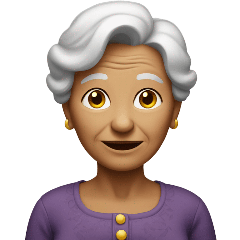 An old lady with a belly  emoji