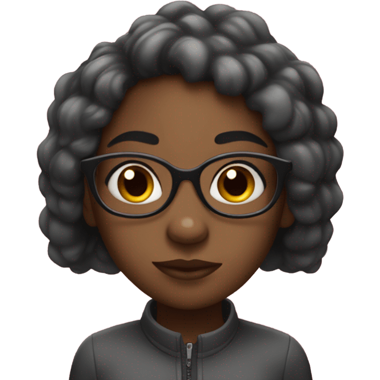 black girl with glasses and hearts emoji