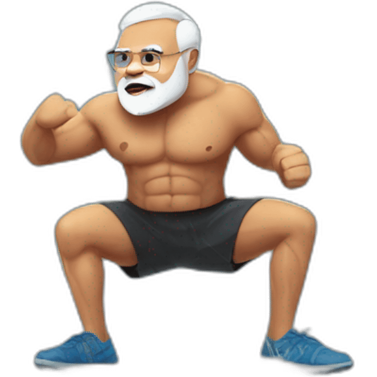 Narendra modi working out in rain emoji