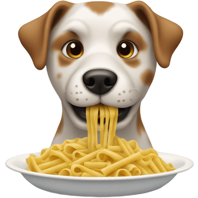 dog eating pasta emoji