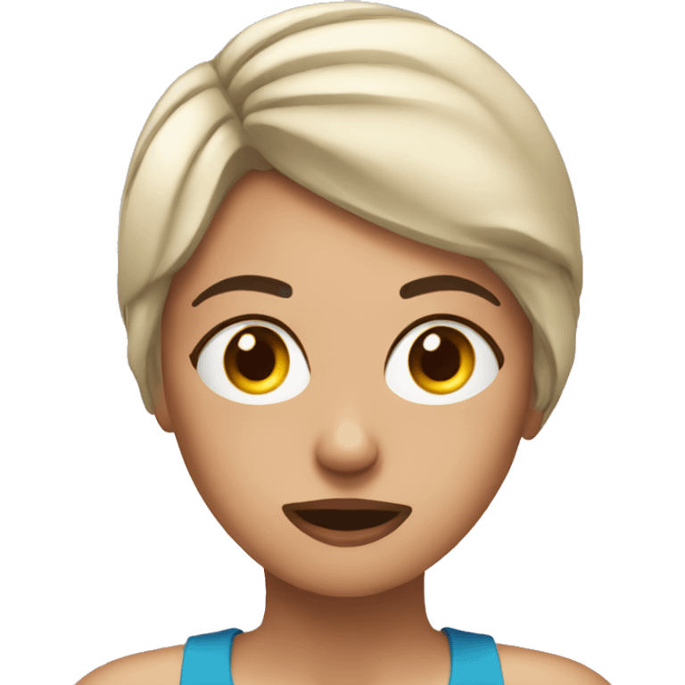 Woman on ves tired from the gym  emoji