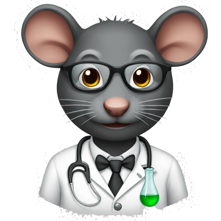 Black rat scientist emoji