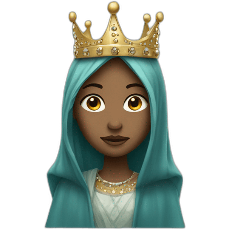 A veiled girl wearing  clothes with a studded crown emoji