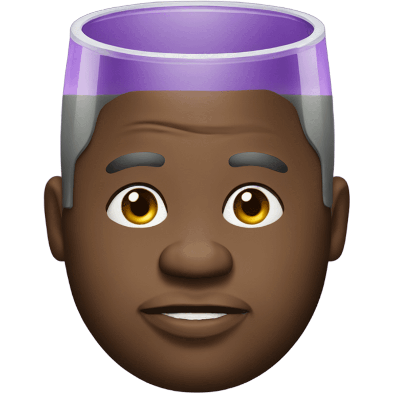 Fat black man with purple drink emoji