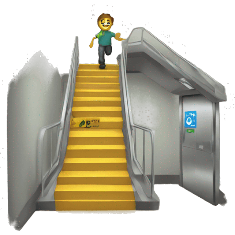 Create a sticker that encourages using stairs over the elevator. Use emojis for steps, health, and eco-friendliness to show it's good for both people and the planet emoji