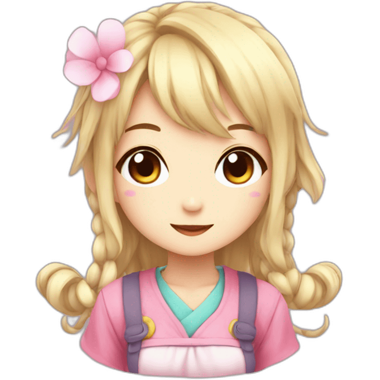 Cute kawaii anime girl emoji