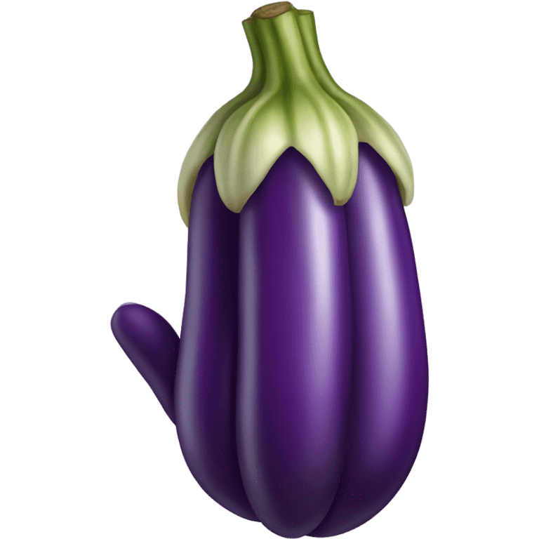 Hand with eggplants fingers emoji