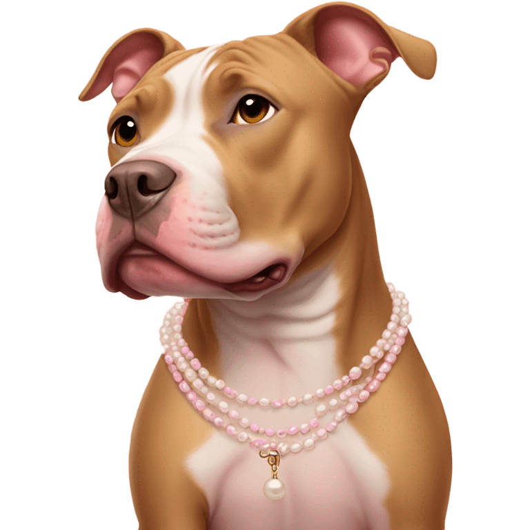 Tan pitbull with pearl necklace and pink sweater emoji