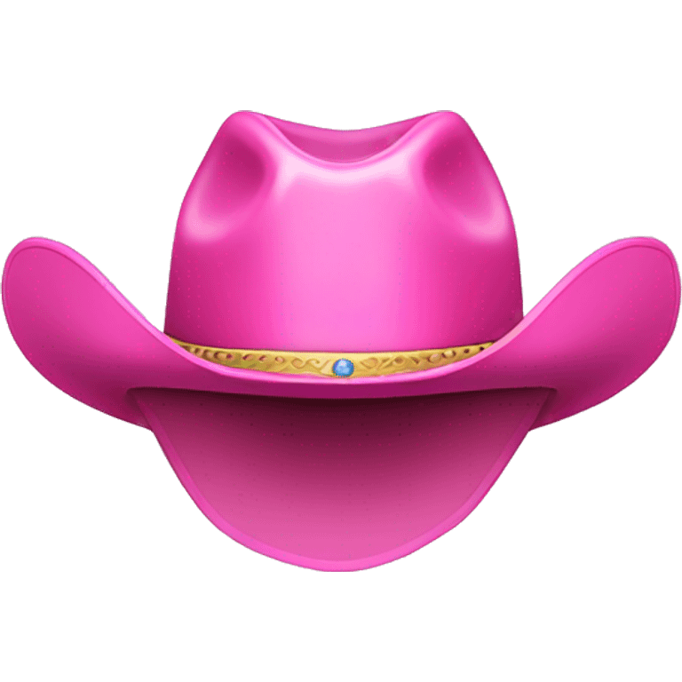 Pink cowboy hat with a crown on it emoji