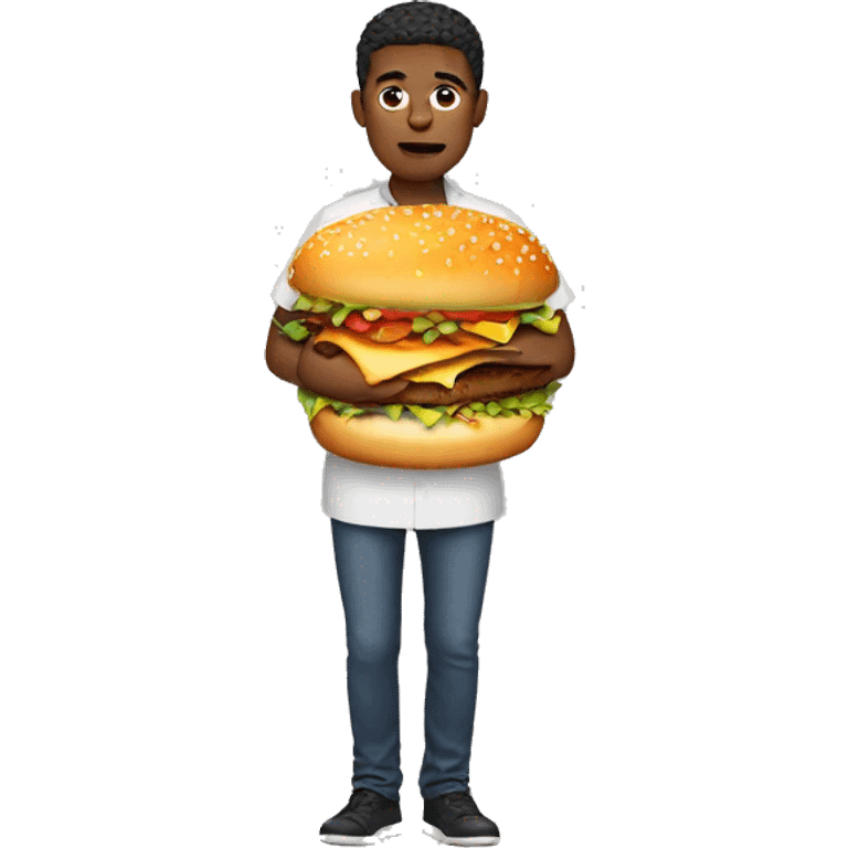 person with a burger as a stomach  emoji