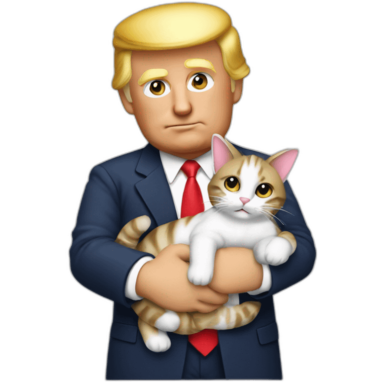 trump cradling small cat emoji