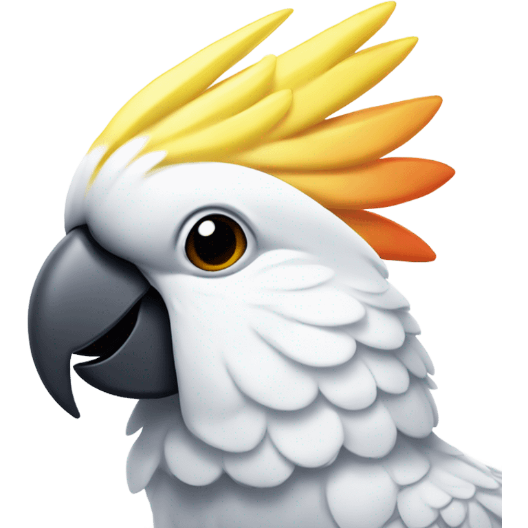 Cockatoo with lipgloss emoji