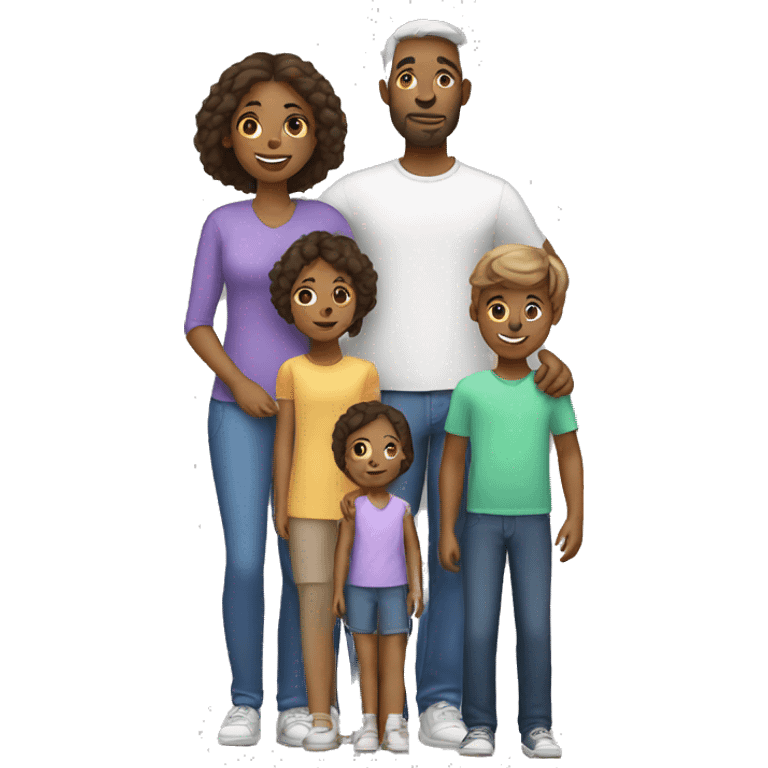 family white with three children emoji