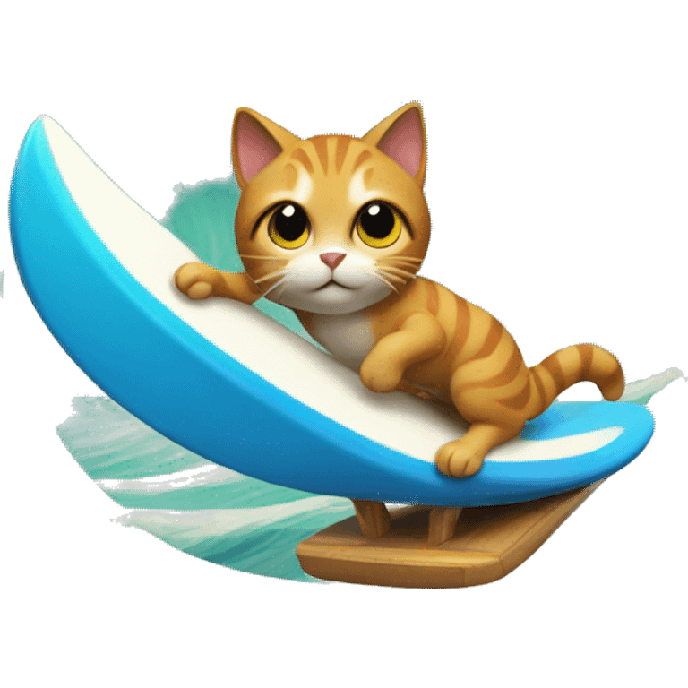 cat on a surfing board emoji