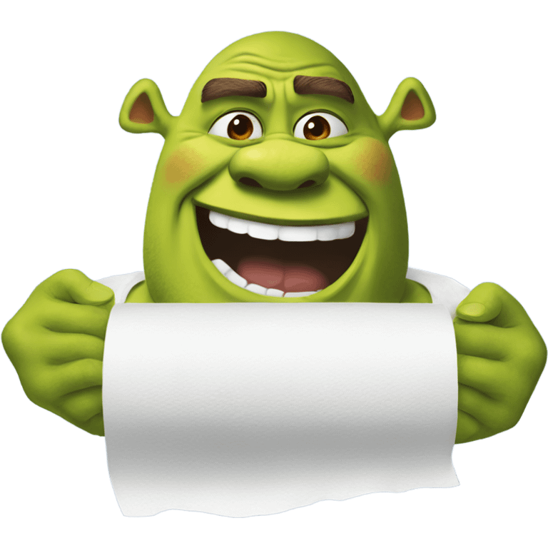 Shrek with toilet paper emoji