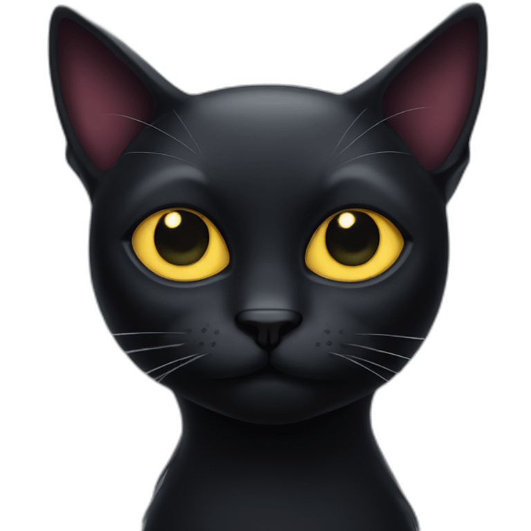 black cat with evil eyes emoji