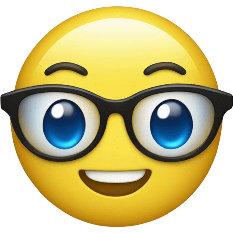 Yellow Smiling Face with Blue Heart-Shaped Eyes emoji