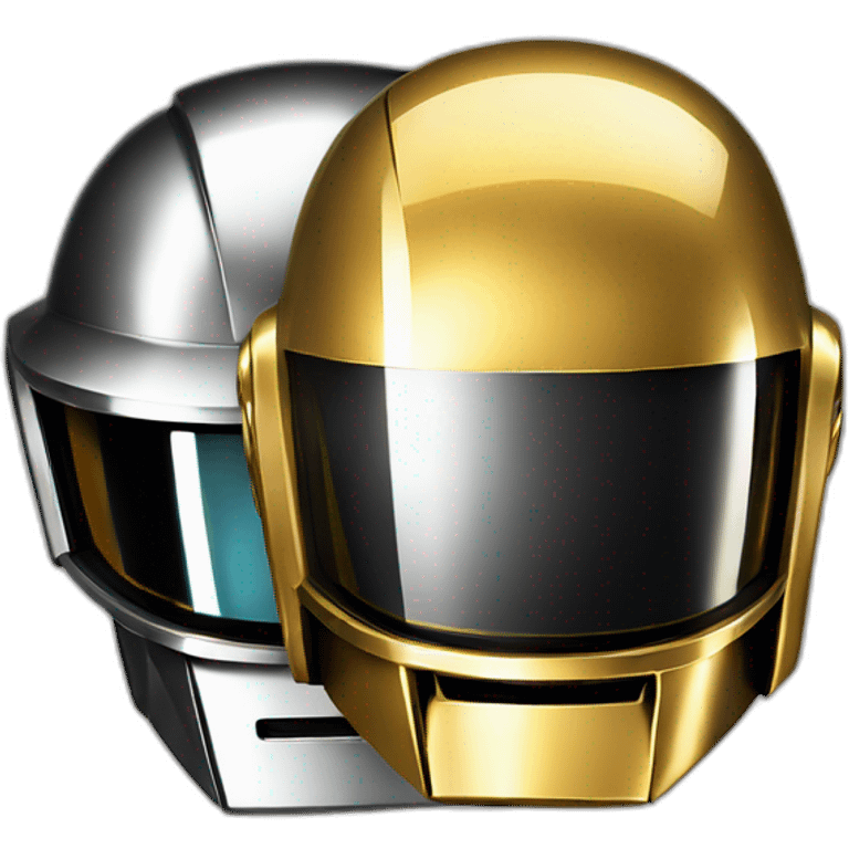 daft punk duo, golden and silver helmets  emoji