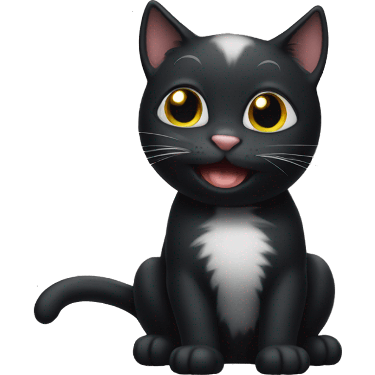 Black cat happy  emoji