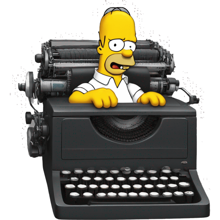 Homer Simpson using old typewriters emoji