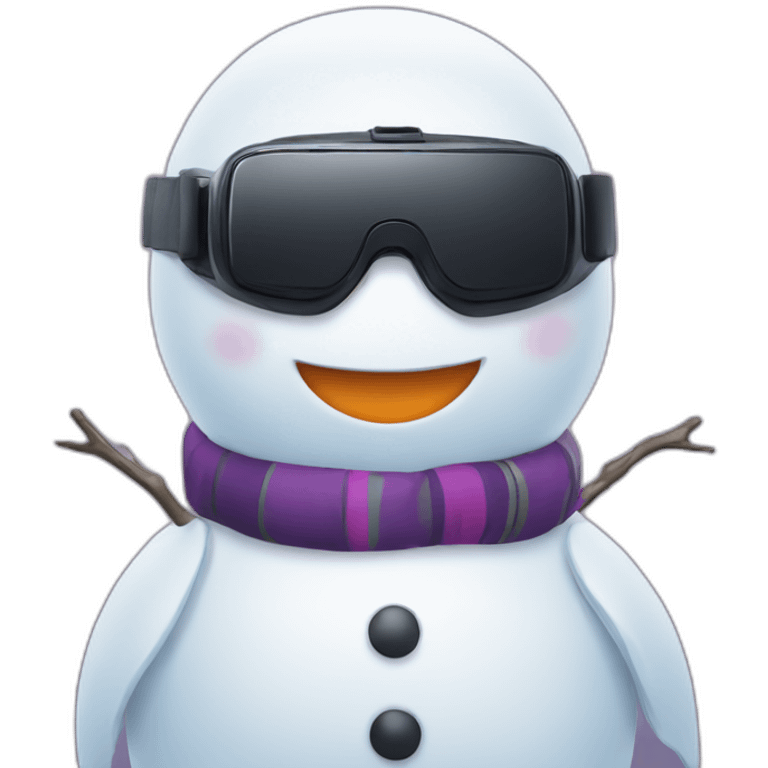 snowman wearing vr headset emoji