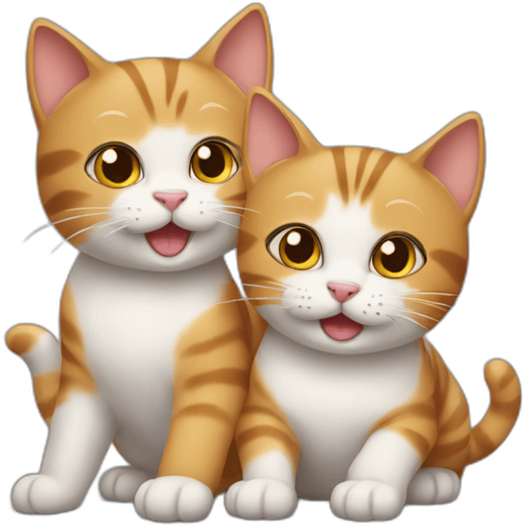 Two cats playing together emoji