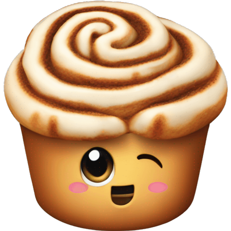 beautiful cinnabon with cinnamon emoji