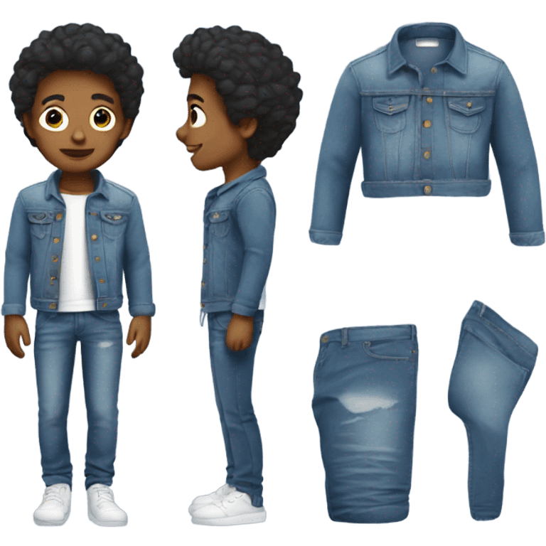 stylish boy in denim outfit emoji