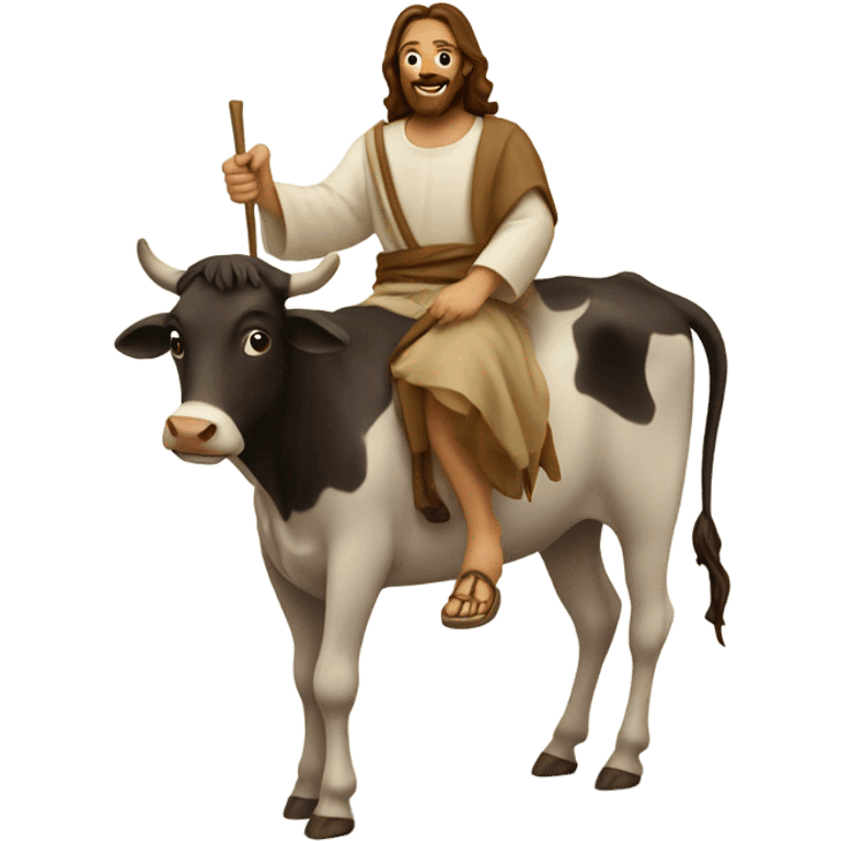 jesus riding a cow emoji