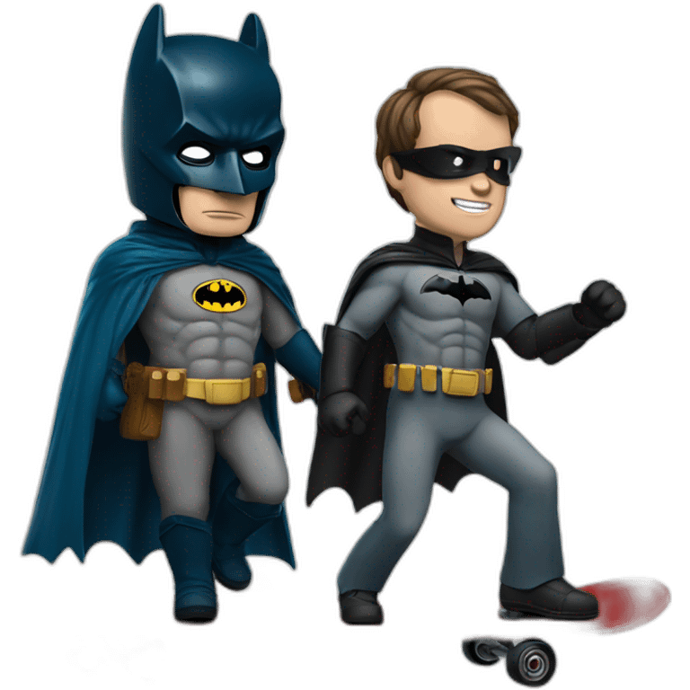 Napoleon with batman doing skateboard emoji