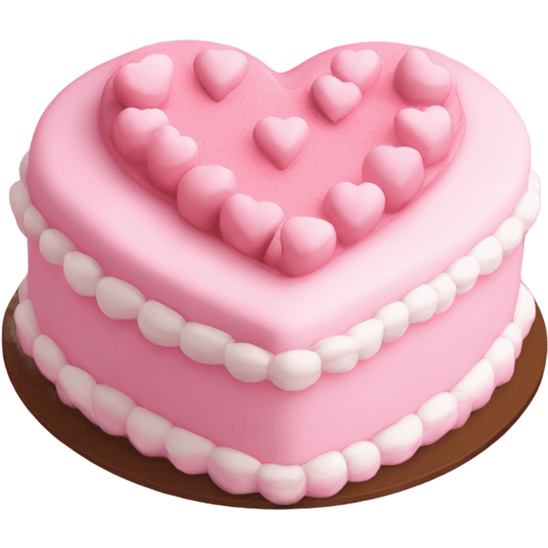 Heart shaped cake pink and white coquette  emoji