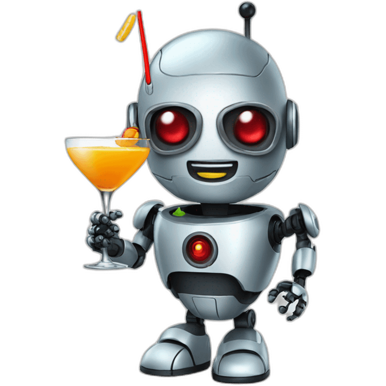 Robot with a cocktail emoji