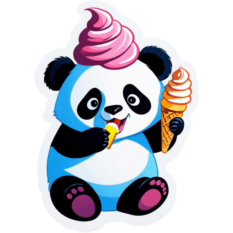 Panda eating ice cream emoji