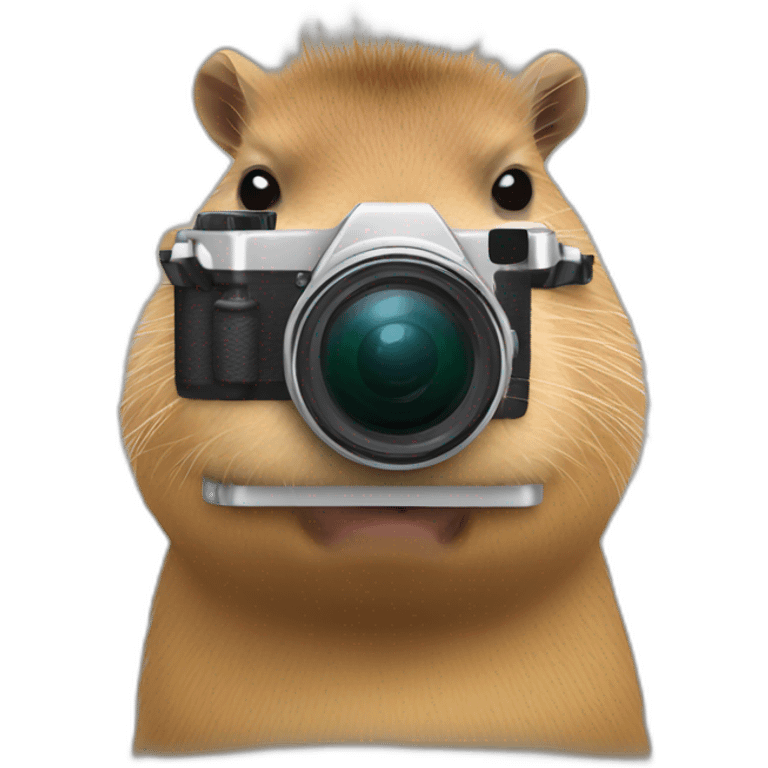 Capybara with photo camera emoji