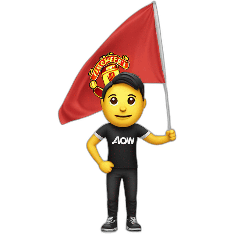 Manchester United Supporter Holding a Flag emoji